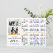 2024 2025 Kalender Corporate Modern Gold Glitzer Feiertagskarte (Stehend Vorderseite)