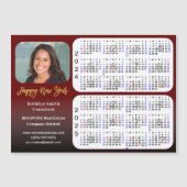 2024 2025 Kalender Foto Rot Magnetic Magnetkarte (Vorderseite)