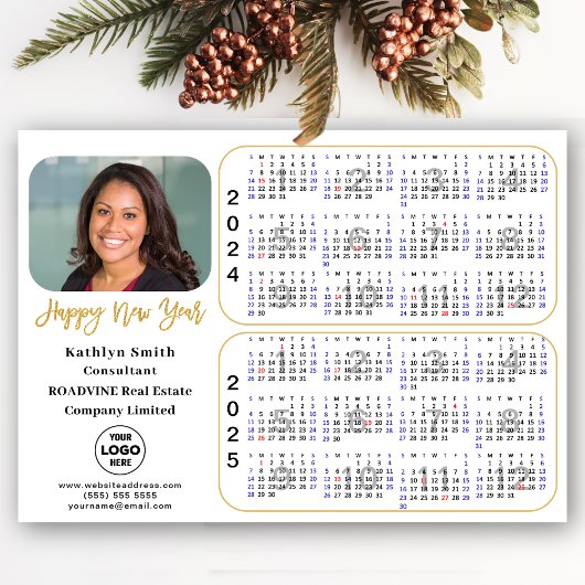 2024 2025 Kalender Gold Corporate Foto Magnetic Magnetkarte