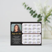 2024 2025 Kalender Modernes Black Business Foto Feiertagspostkarte (Stehend Vorderseite)