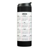 2024 2025 Kalender Schwarz-weiß 2 Jahre Thermosbecher (Nach links gedreht)