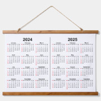 2024 2025 Kalender Schwarz-weiß 2 Jahre