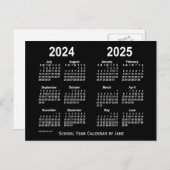 2024-2025 Neon White School Calendar von Janz Postkarte (Vorne/Hinten)