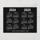 2024-2025 Neon White School Calendar von Janz Postkarte (Vorderseite)