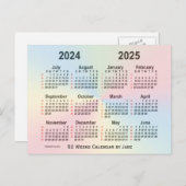 2024-2025 Rainbow 52 Weeks Calendar by Janz Postkarte (Vorne/Hinten)