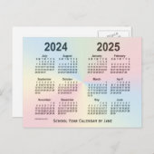 2024-2025 Rainbow Cloud School Calendar by Janz Postkarte (Vorne/Hinten)