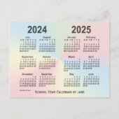 2024-2025 Rainbow Cloud School Calendar by Janz Postkarte (Vorderseite)