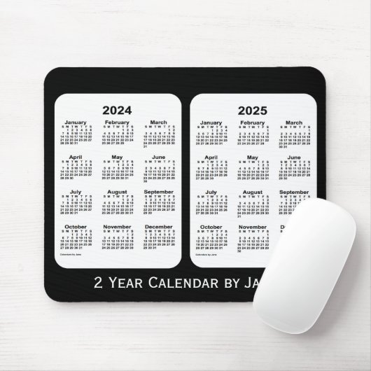 2024-2025 Schwarz-Weiß-Kalender von Janz Mousepad (Mit Mouse)