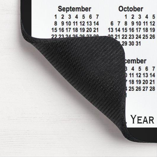 2024-2025 Schwarz-Weiß-Schulkalender von Janz Mousepad (Ecke)