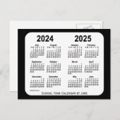 2024-2025 Schwarz-Weiß-Schulkalender von Janz Postkarte (Vorne/Hinten)
