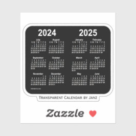 2024-2025 Transparenter Neonkalender von Janz Aufkleber