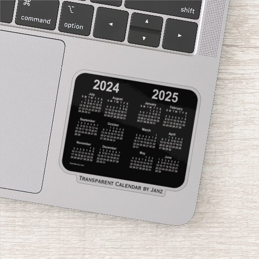 2024-2025 Transparenter Neonkalender von Janz Aufkleber (Detail)