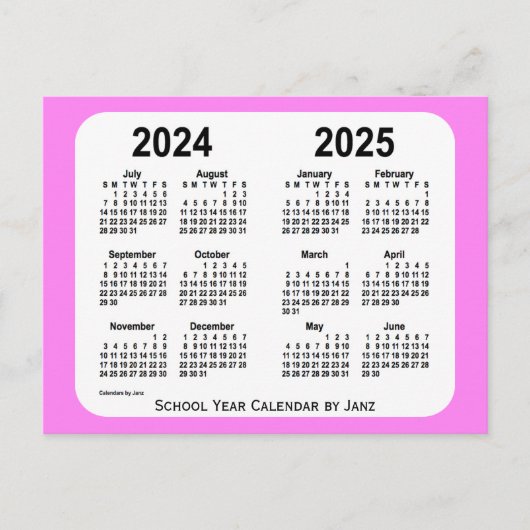 2024-2025 Violet Mini School Year Calendar by Janz Postkarte (Vorderseite)