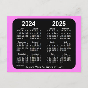2024-2025 Violet Neon Mini Schulkalender von Janz Postkarte