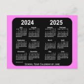 2024-2025 Violet Neon Mini Schulkalender von Janz Postkarte (Vorderseite)