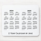 2024-2025 Weißer 2-Jahres-Kalender von Janz Mousep Mousepad (Vorne)
