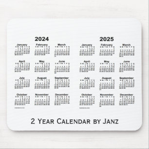 2024-2025 weißer 2-jähriger Kalender durch Janz Mousepad