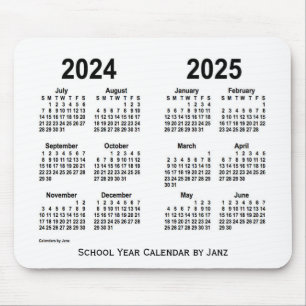2024-2025 Weißer Schulkalender von Janz Mousepad