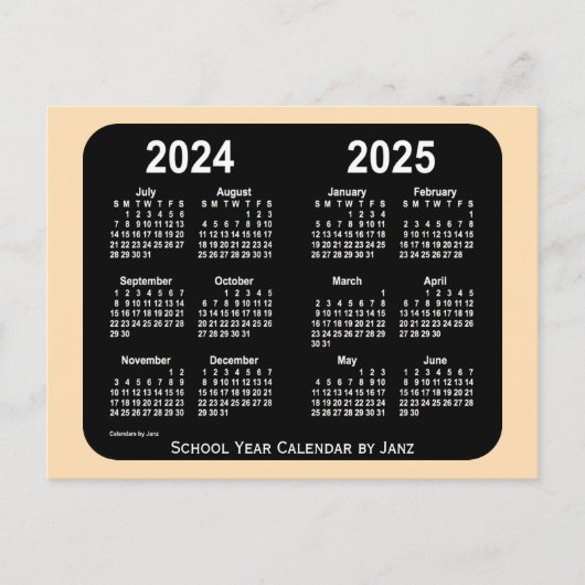 2024-2025 Wheat Neon Mini School Calendar by Janz Postkarte (Vorderseite)