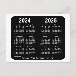 2024-2025 White Neon School Calendar von Janz Postkarte
