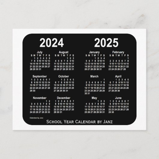 2024-2025 White Neon School Calendar von Janz Postkarte (Vorderseite)