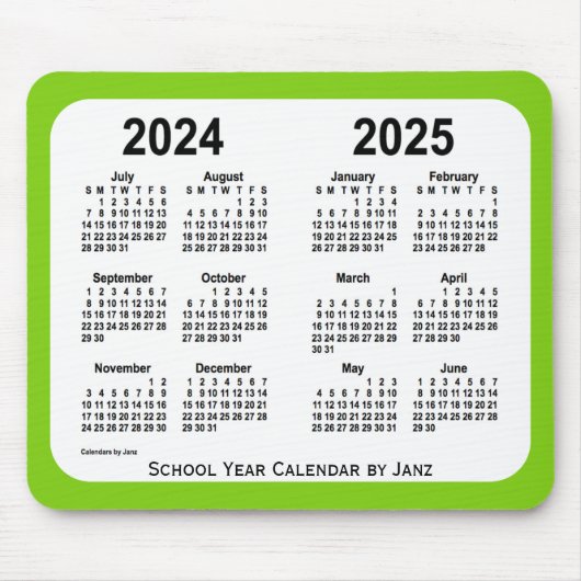 2024-2025 Yellow Green School Calendar by Janz Mousepad (Vorne)