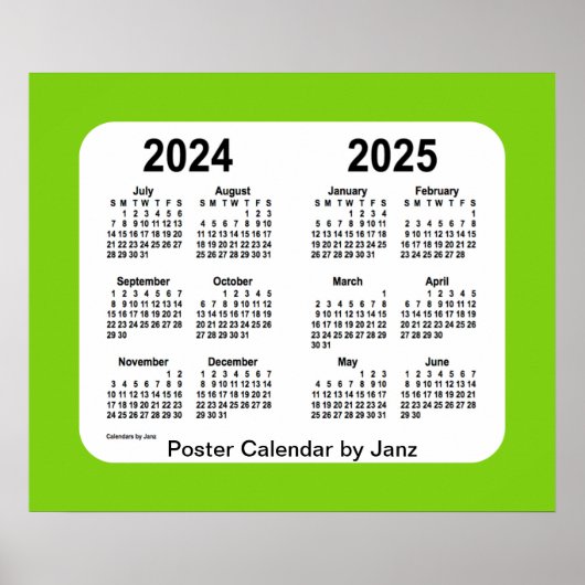 2024-2025 Yellowgreen School Calendar by Janz Poster (Vorne)