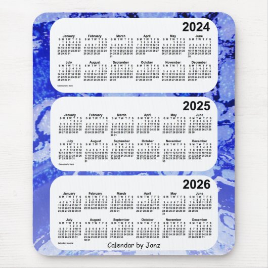 2024-2026 Blue Galaxy 3 Year Calendar by Janz Mousepad (Vorne)