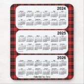 2024-2026 Karierter Dreijahreskalender von Janz Mousepad (Vorne)