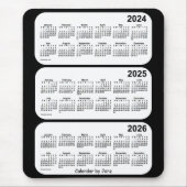 2024-2026 Schwarz-Weiß-Dreijahreskalender von Janz Mousepad (Vorne)