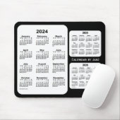 2024-2026 Schwarz-Weiß-Dreijahreskalender von Janz Mousepad (Mit Mouse)