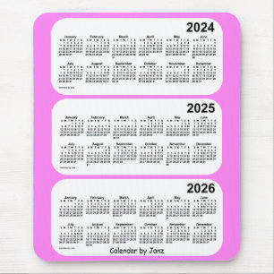 2024-2026 violetter 3-jähriger Kalender durch Jan Mousepad