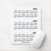 2024-2026 Weißer Dreijahreskalender von Janz Mousepad (Mit Mouse)