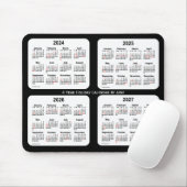 2024-2027 Schwarz-Weiß-Feiertagskalender von Janz Mousepad (Mit Mouse)