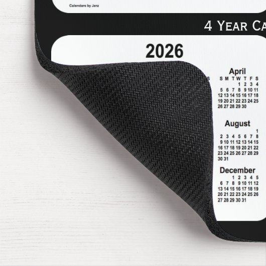 2024-2027 Schwarz-Weiß-Kalender von Janz Mousepad (Ecke)