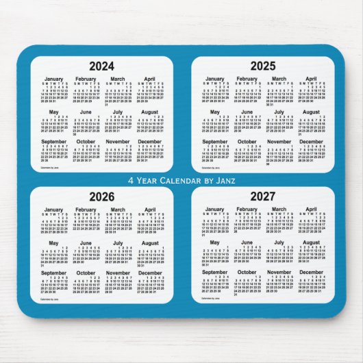 2024-2027 Steel Blue 4 Year Calendar by Janz Mousepad (Vorne)