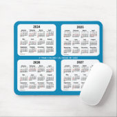 2024-2027 Steel Blue Holiday Calendar von Janz Mousepad (Mit Mouse)