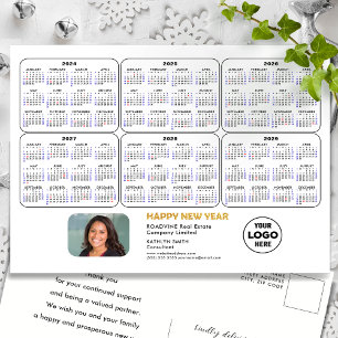 2024 - 2029 6-Jahres-Kalender Modernes Business-Fo Feiertagspostkarte