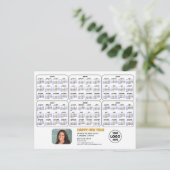 2024 - 2029 6-Jahres-Kalender Modernes Business-Fo Feiertagspostkarte (Stehend Vorderseite)