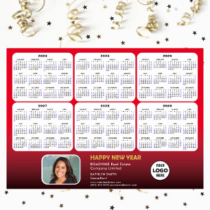 2024-2029 Calendar Magnet Business Logo Foto RED