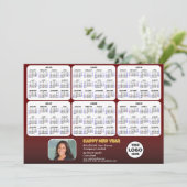 2024 - 2029 Kalender Business Modernes rotes neues Feiertagskarte (Stehend Vorderseite)