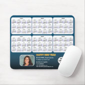 2024 - 2029 Kalender Corporate Logo Foto Blau Mousepad (Mit Mouse)