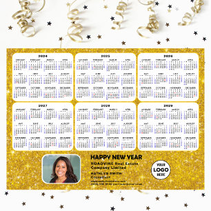 2024 - 2029 Kalender Corporate Logo Gold Magnetic Magnetkarte