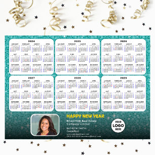 2024 - 2029 Kalender Firmenlogo Green Magnetic Magnetkarte