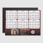 2024 - 2029 Kalender Foto Rot Magnetic Magnetkarte (Vorne/Hinten)