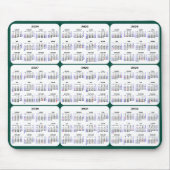 2024 - 2032 Kalender mit US Holidays Dark Green Mousepad (Vorne)