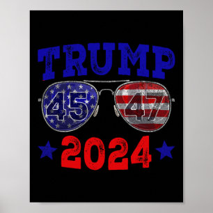 2024 45 47 Amerikanische Flaggenschlange Trump 202 Poster
