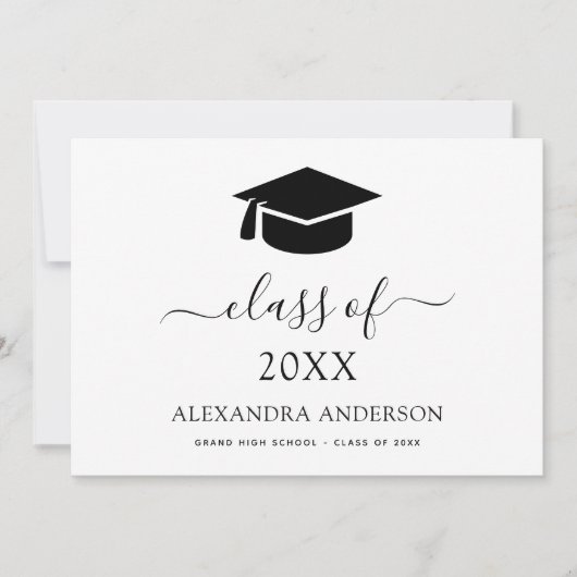 2024 Abschluss Ankündigung Schwarz-weiß (Vorderseite)