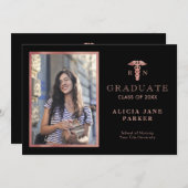 2024 Abschluss der Krankenpflege Rose Gold Foto Ankündigung (Vorne/Hinten)