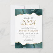 2024 Abschluss Foto Aquamarin Gold Agate Einladung (Vorderseite)